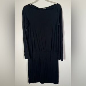 James Perse black boatneck drop waist dress sz 4(XL) minimalist party light